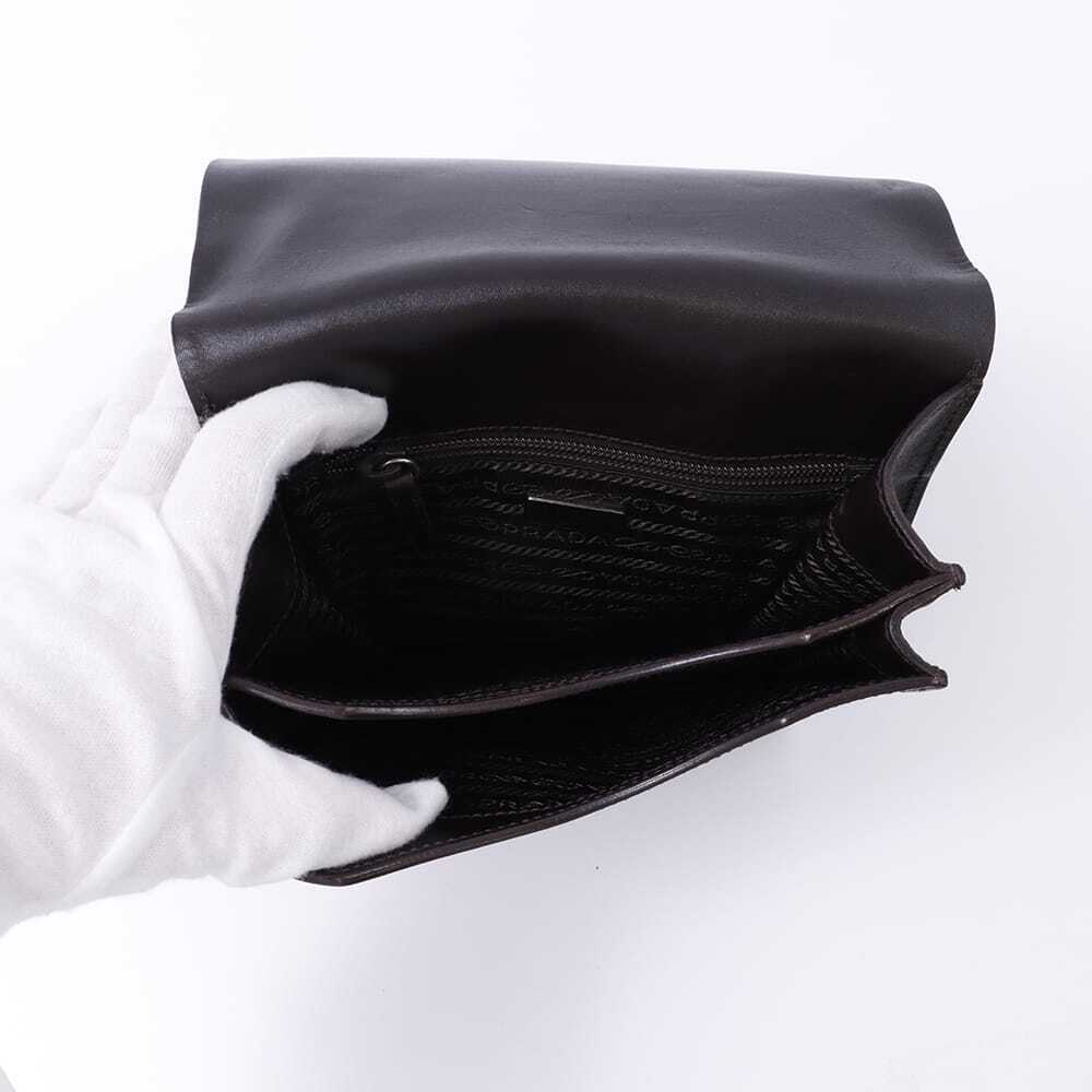 Prada Leather Shoulder Bag Triangular Logo Plate - image 4